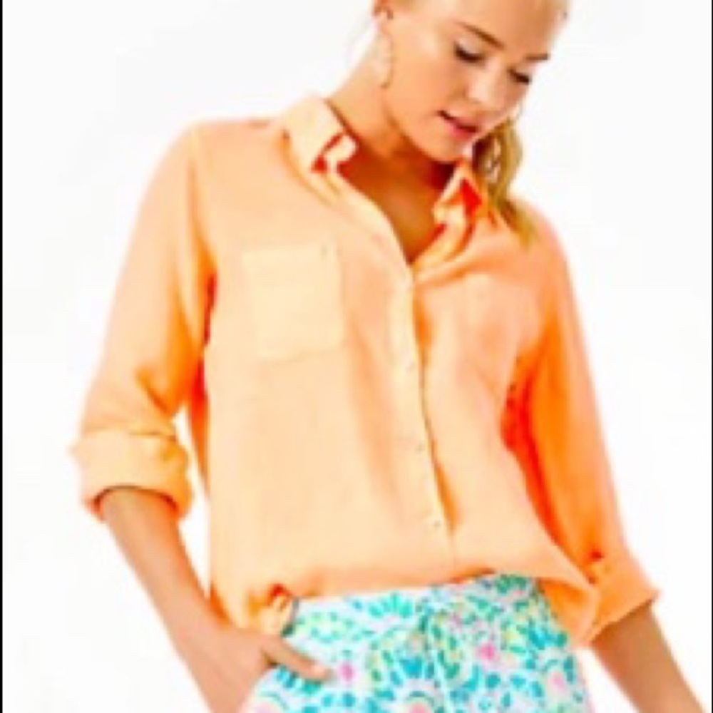 Lilly Pulitzer seaview button down cantaloupe